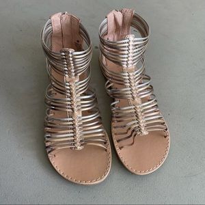 olive & edie silver and gold gladiator sandals